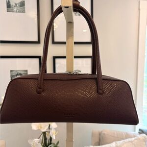 Freja Mini Top-Handle Bag in Chocolate Brown